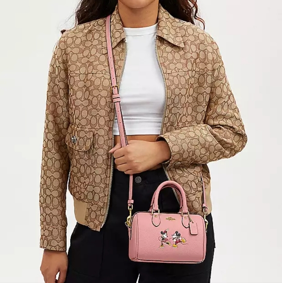 NWT Disney X Coach Mini Rowan Satchel Pink - Picture 5 of 6